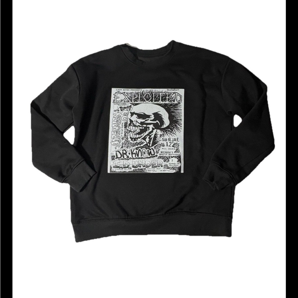 RARE The Exploited Total Chaos Vintage Show Flier Sweatshirt Vintage Punk Style